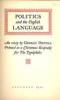 Politics and the English Language by George Orwell